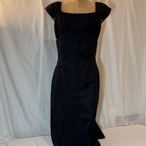 Vintage Black Tuxedo Front Cocktail Dress.